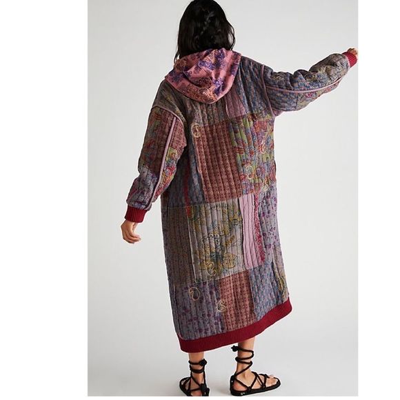 Free People Multicolor Long Coat - Picture 3 of 6